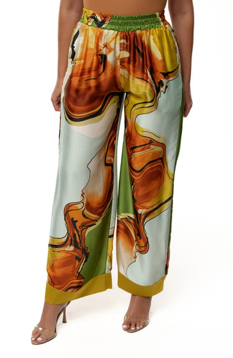 Jet Set Satin Wide Leg Pants