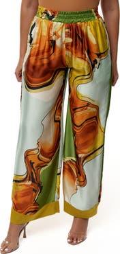 JLUXLABEL Jet Set Satin Wide Leg Pants