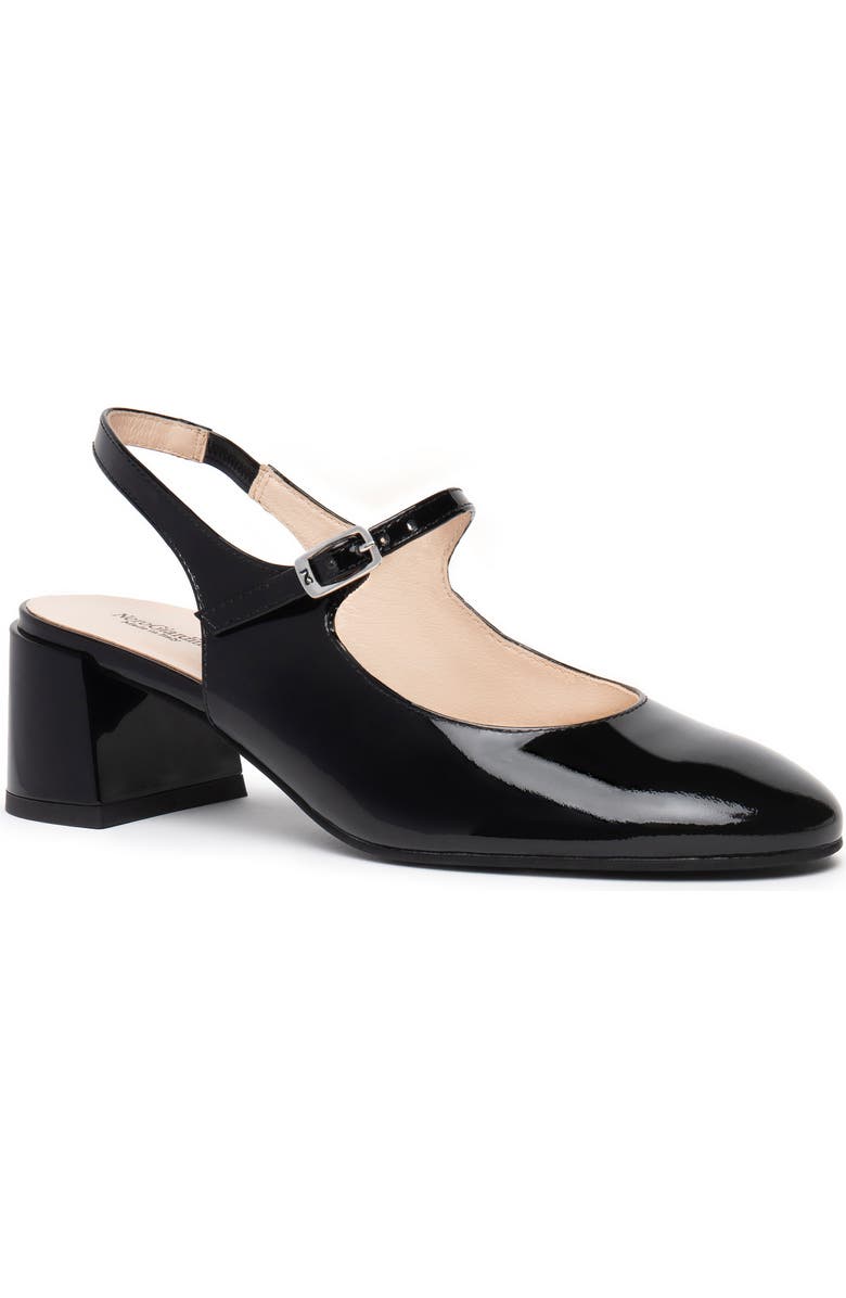 NeroGiardini Slingback Block Heel Pump, Main, color, Black