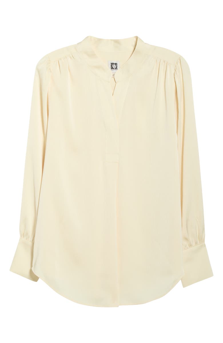 Anne Klein Pleated Satin Yoryu Top, Alternate, color, Whisper Yellow