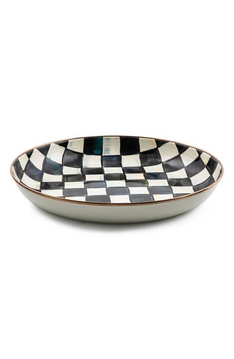 Courtly Check Enameled Steel Abundant Bowl