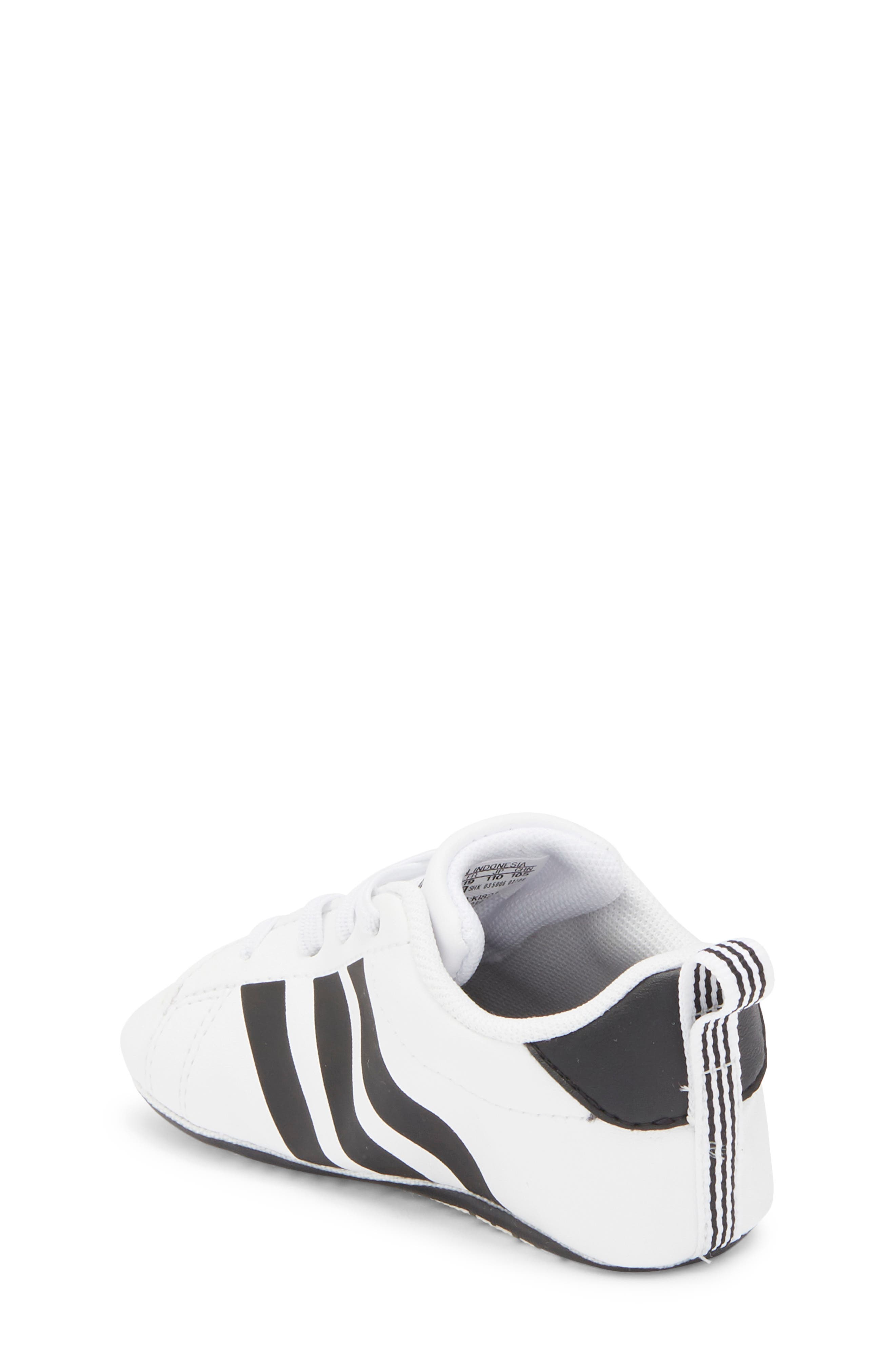 Grand Court Crib Sneaker, Alternate, color, FOOTWEAR WHITE/ CORE BLACK
