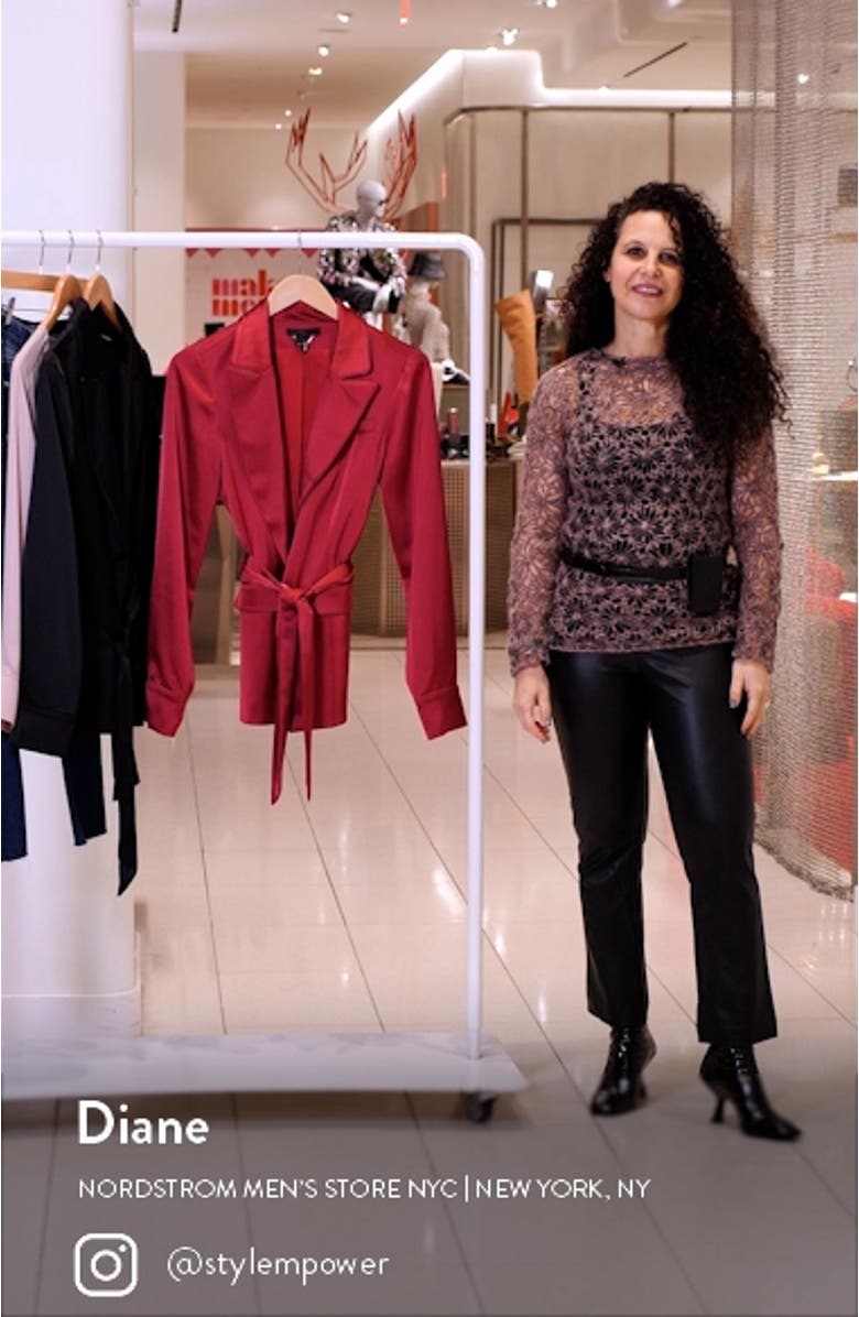 Havenn Tie Waist Satin Blazer, sales video thumbnail