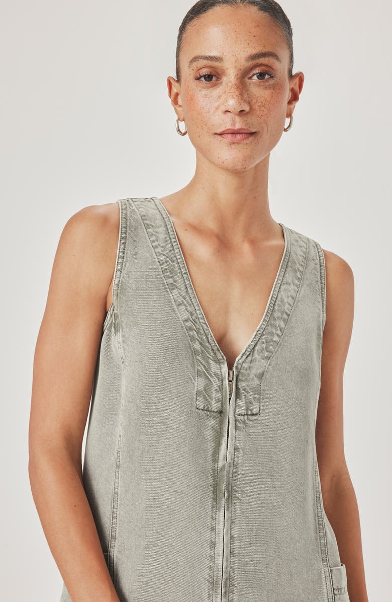 Splendid Lounge Zip Front Minidress, Alternate, color, Eucalyptus Green