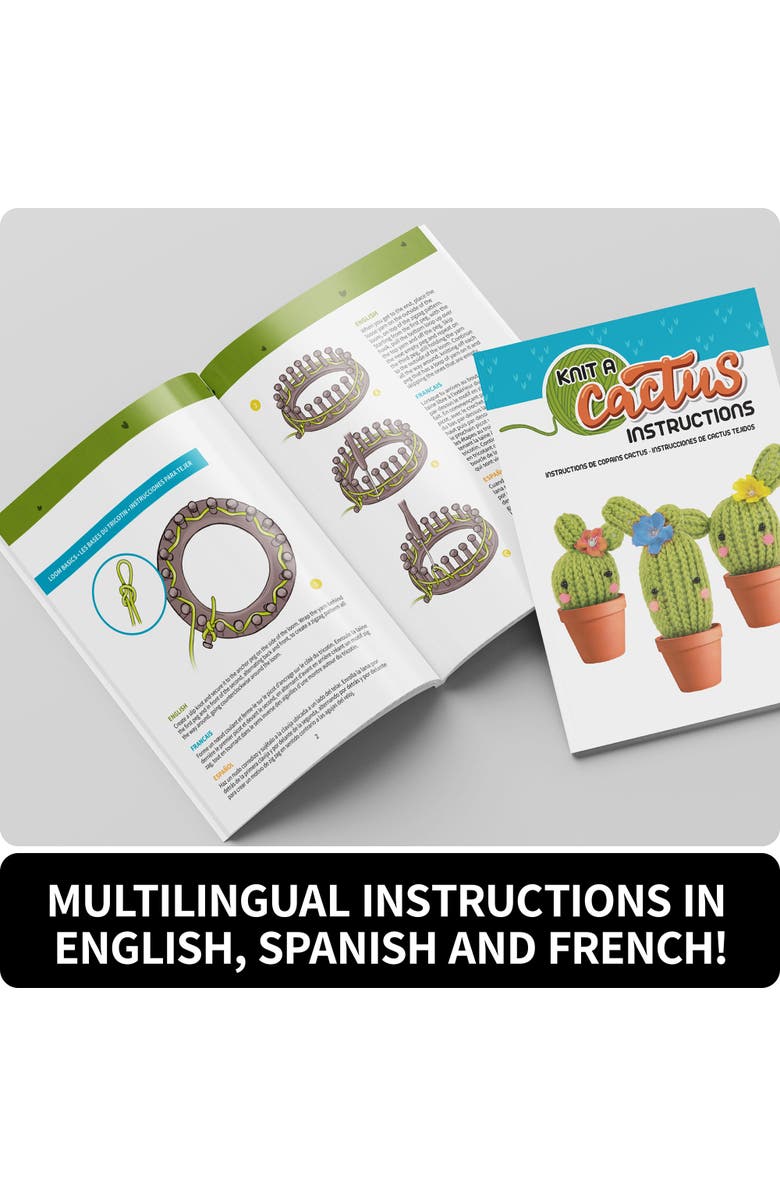 Style Me Up SpiceBox Style Me Up Knit a Cactus Kids Knitting Kit, Alternate, color, Multicolored
