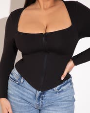 TA3 Mega Sculpting Square Neck Long Sleeve Top
