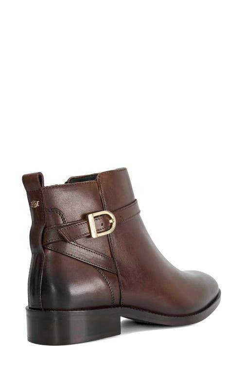 Dune London Pemma Buckle Strap Bootie In Brown