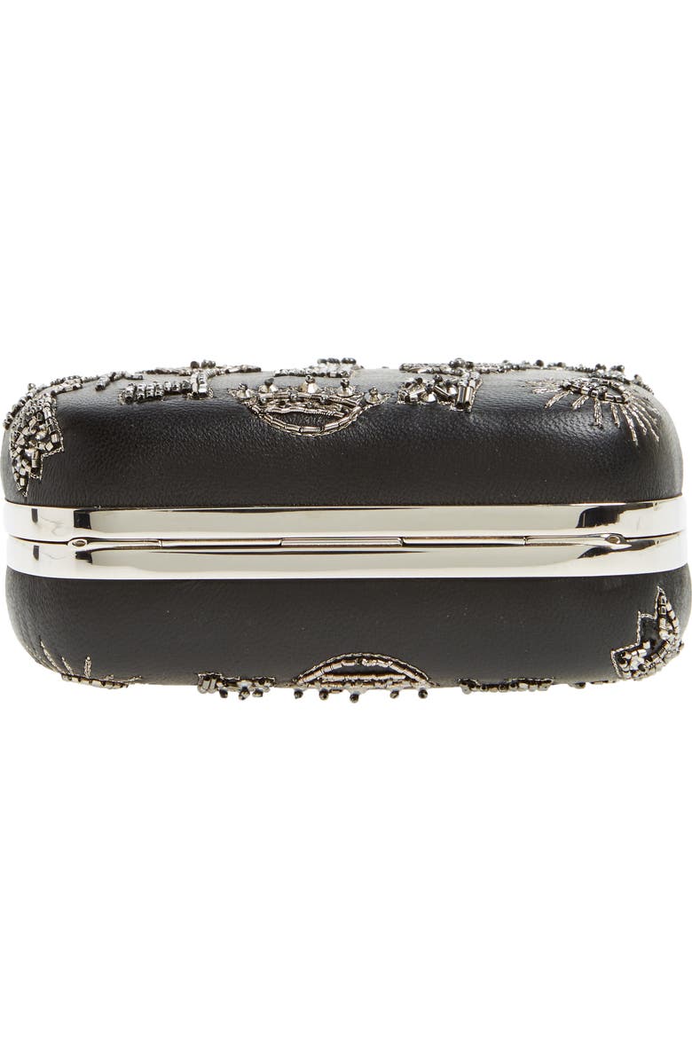 McQueen Alexander McQueen Embellished Kiss Lock Mini Clutch, Alternate, color,