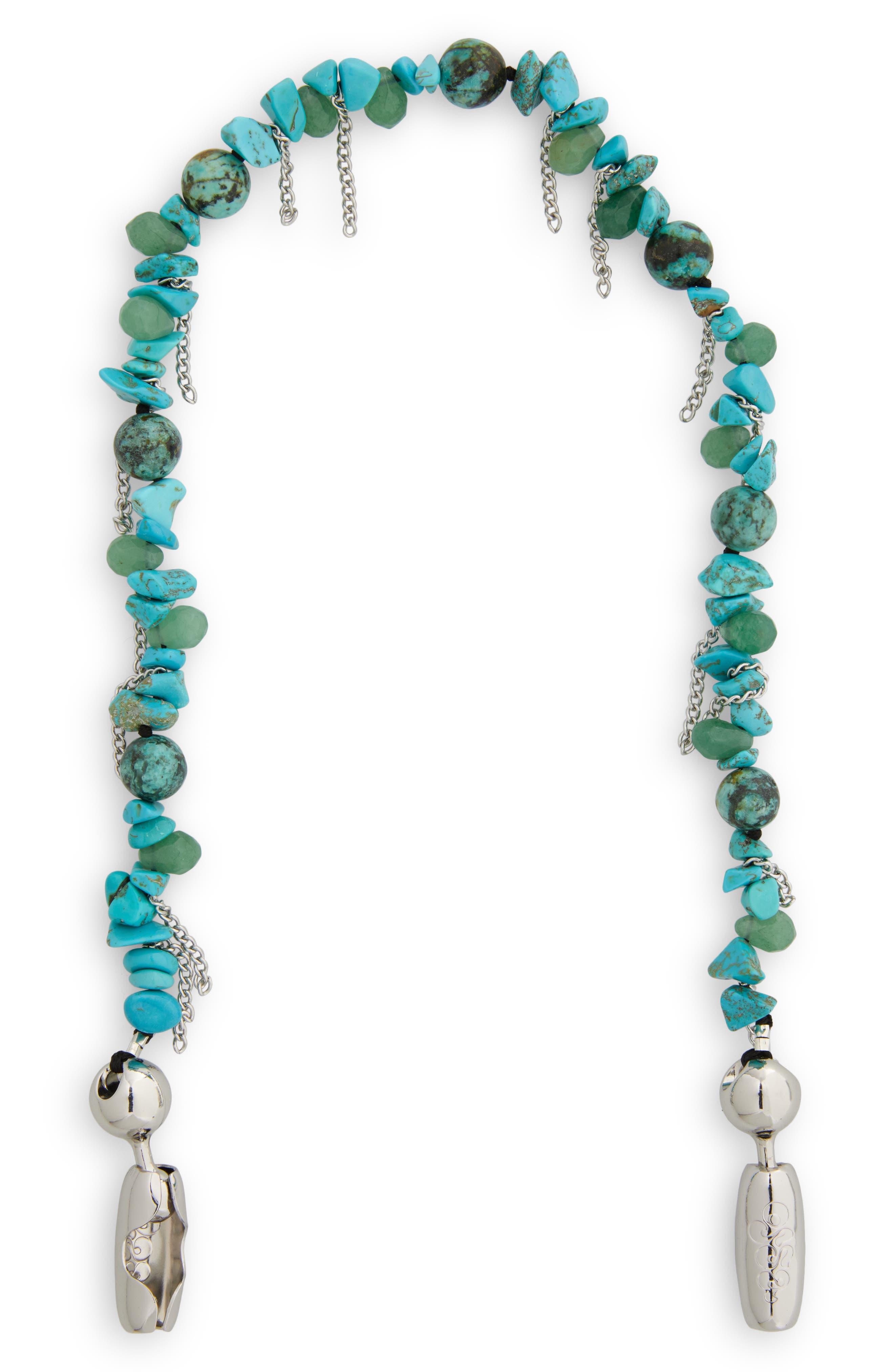 Turquoise & Chain Fringe Wrist Strap For IPhone Case, Main, color, TURQUOISE