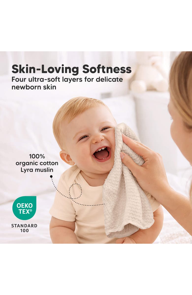 KeaBabies 10-Pack Lyra Muslin Baby Washcloths, Alternate, color, Ecru