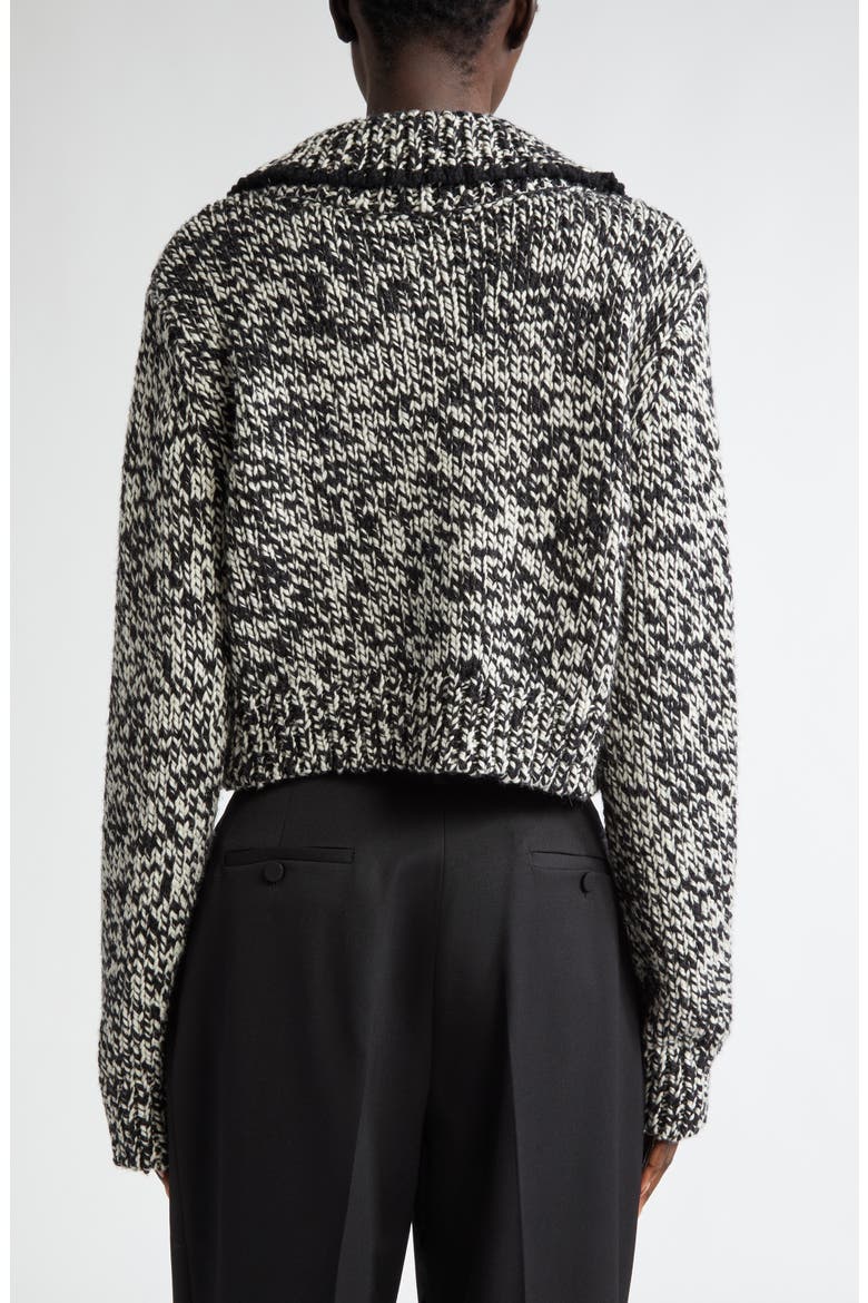Lantini Marled Merino Wool Blend Sweater Jacket, Alternate, color, BLACK/ WHITE