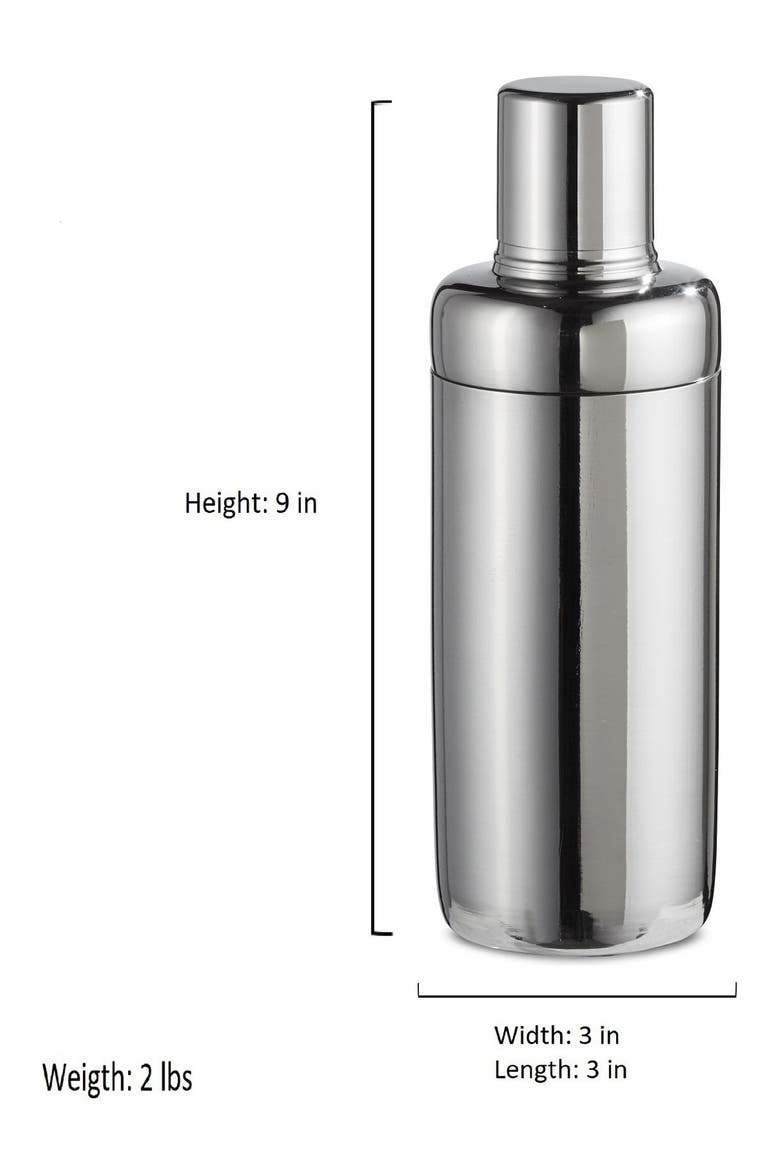 Deco Bar Cocktail Shaker, Alternate, color, SILVER