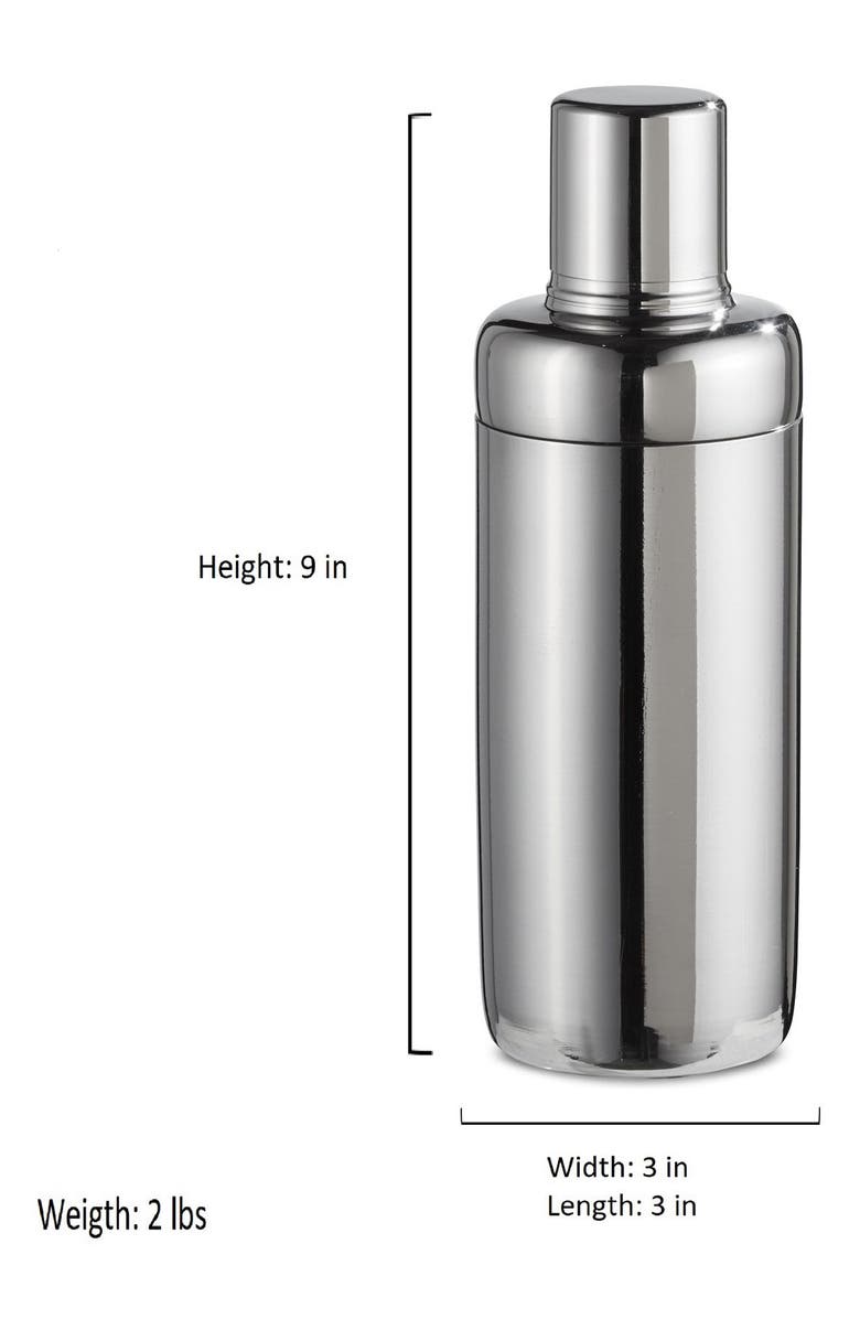 ROSELLI TRADING COMPANY Deco Bar Cocktail Shaker, Main, color, Silver