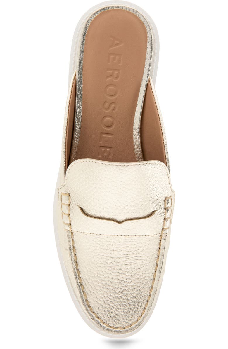 Aerosoles Salome Slip-On Mule, Alternate, color, Gold Metallic Pebbled Leather