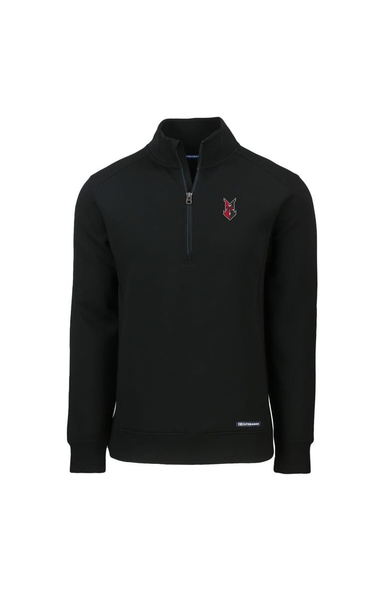 Cutter & Buck Men's Cutter & Buck  Black Indianapolis Indians Roam Eco Recycled Quarter-Zip Pullover, Alternate, color, 