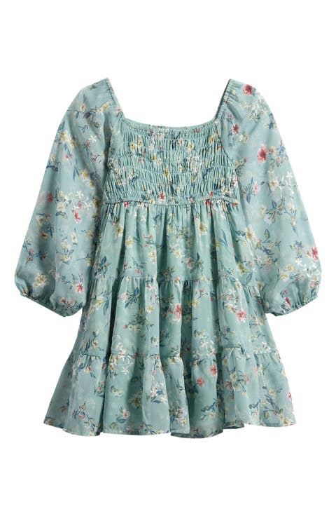Kids' Swiss Dot Long Sleeve Dress