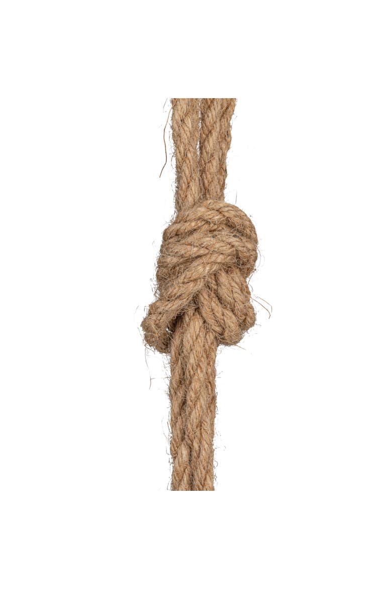 Hanging Stoneware Planter with Jute Rope Hanger and Distressed Volcano Finish, White, Alternate, color, White
