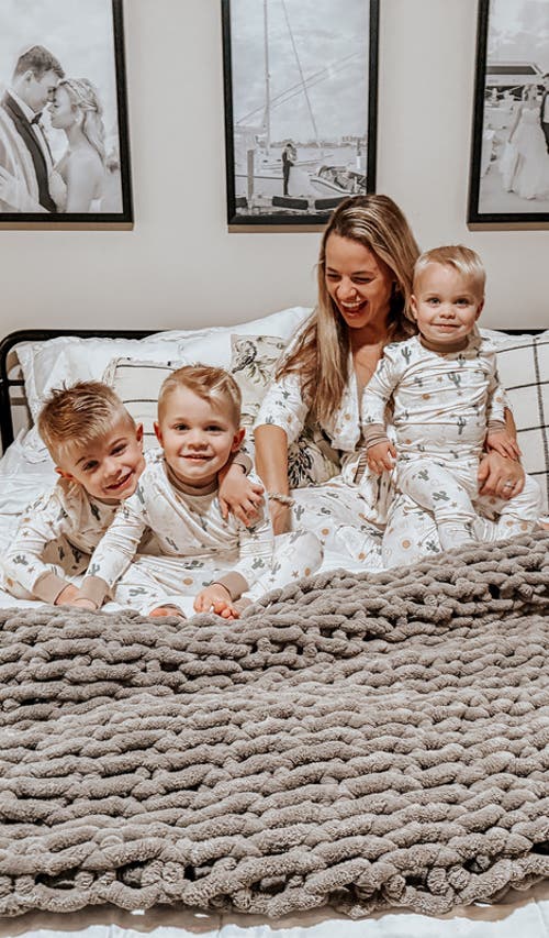 Everly Grey Emerson Fitted Long Sleeve 2-piece Pajamas In Gray