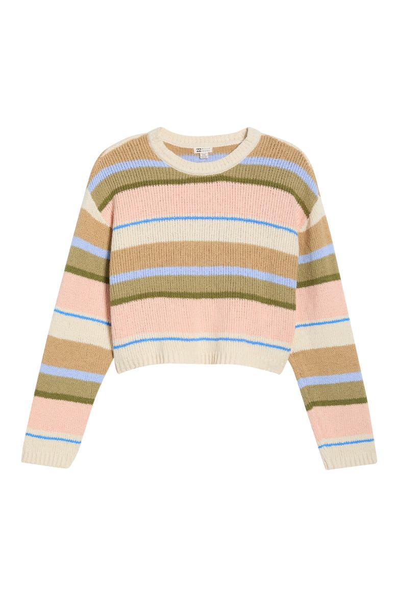 Stripe Cotton Blend Sweater, Alternate, color, LIGHT PEACH