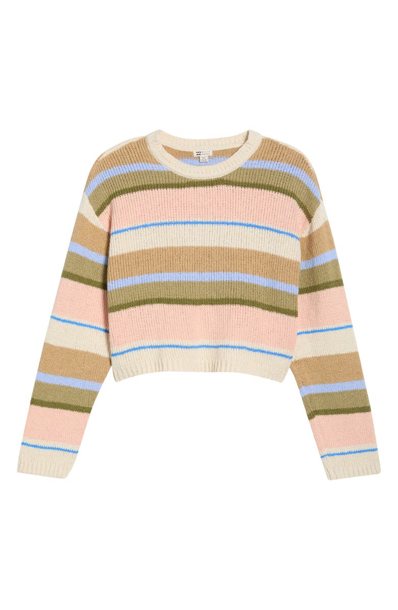 Billabong Stripe Cotton Blend Sweater, Alternate, color, Light Peach