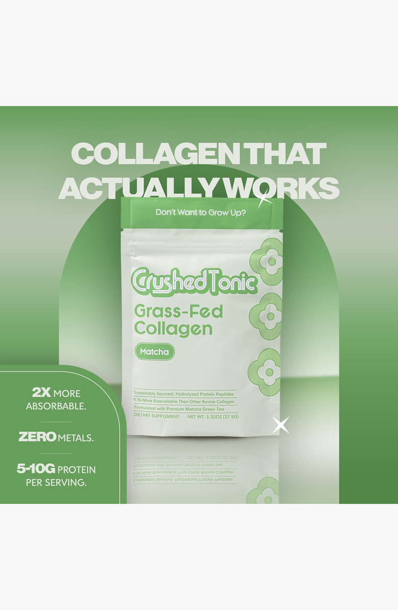CRUSHED TONIC Matcha Marine Collagen Supplement, Alternate, color, 1 Pouch (15 Servings)