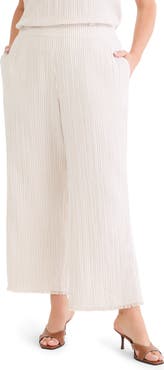 NIC+ZOE Pinstripe Cotton Blend Wide Leg Pants