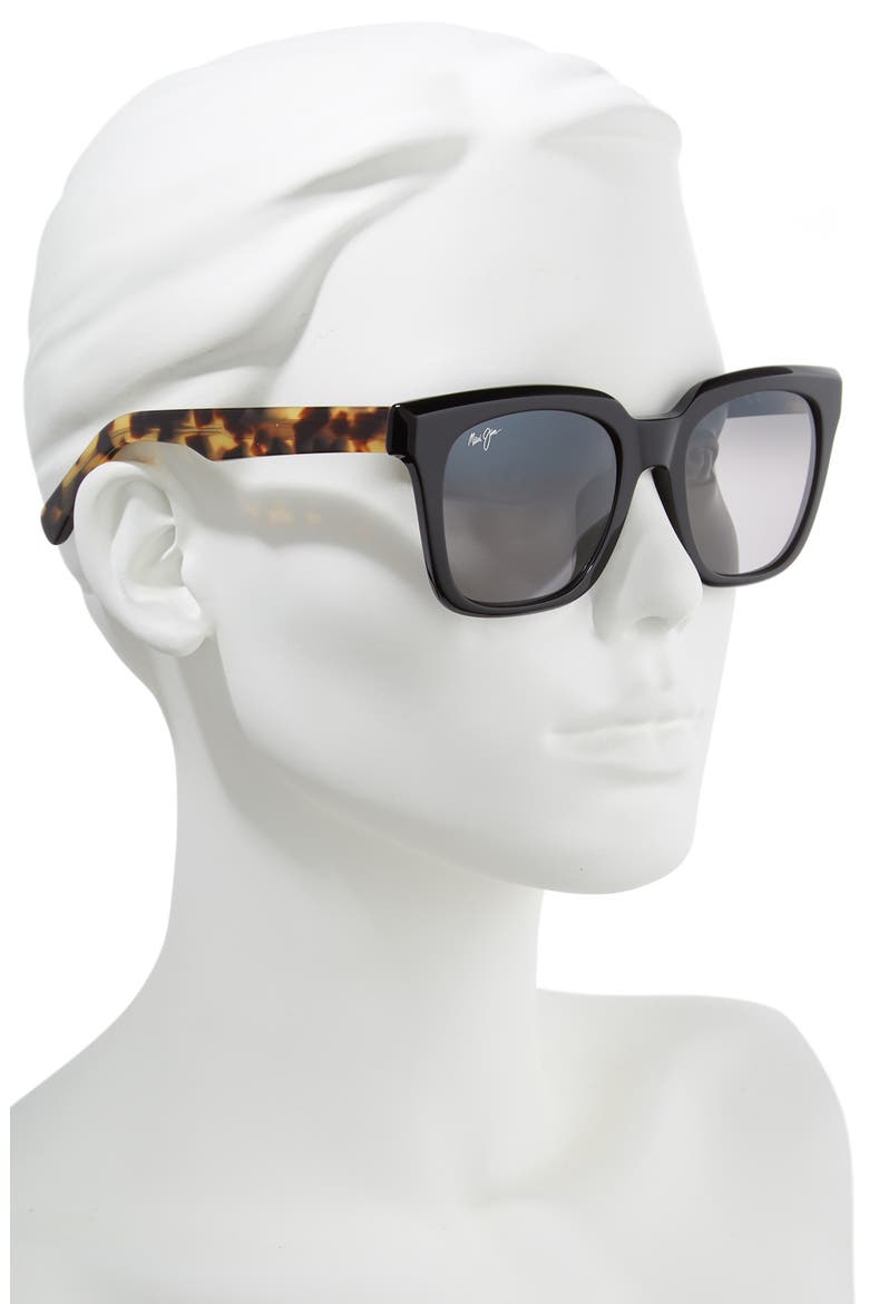 Heliconia 53mm PolarizedPlus2® Square Sunglasses, Alternate, color, BLACK/ TOKYO TORTOISE/ GREY