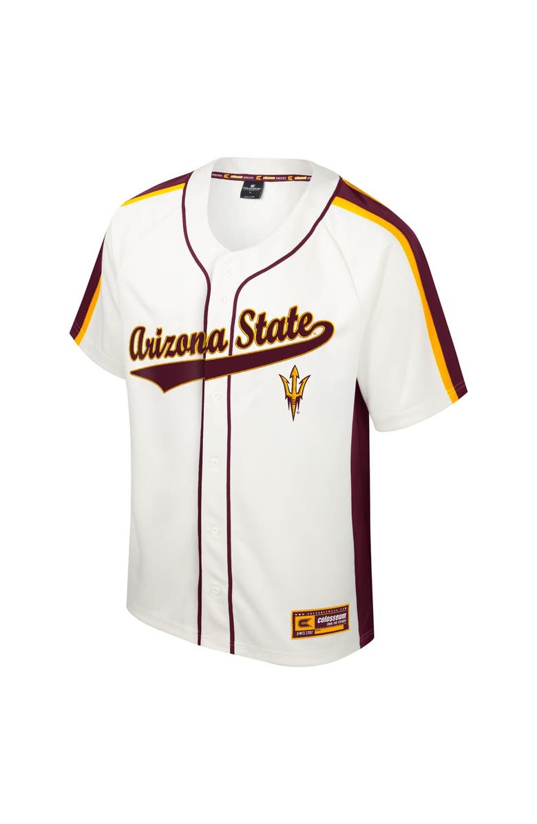 COLOSSEUM Men's Colosseum Cream Arizona State Sun Devils Ruth Button-Up Baseball Jersey, Alternate, color, 