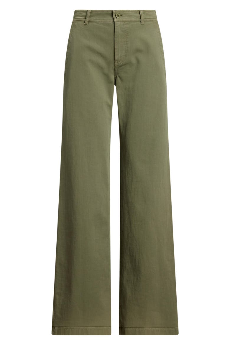 Wide Leg Cotton Twill Pants, Alternate, color, SAGE GREEN