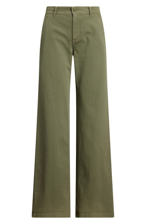 RALPH LAUREN LAUREN RALPH LAUREN WIDE LEG COTTON TWILL PANTS 