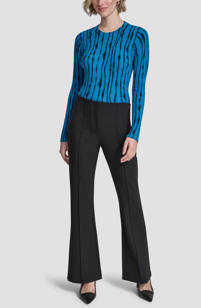 DKNY Front Seam Flare Pants, Alternate, color, Black