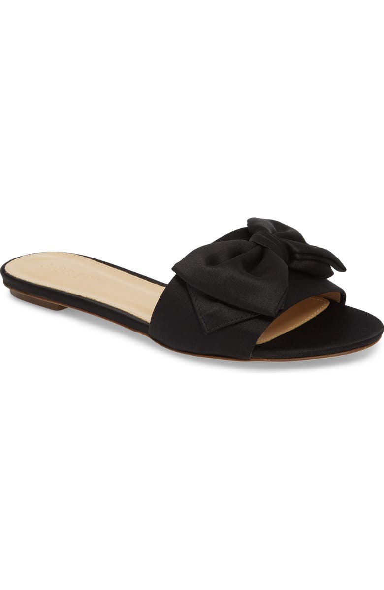 J.Crew Knotted Satin Bow Slide, Main, color,
