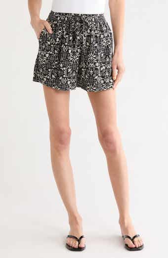 Melrose and Market Floral Cotton Blend Pull-On Shorts