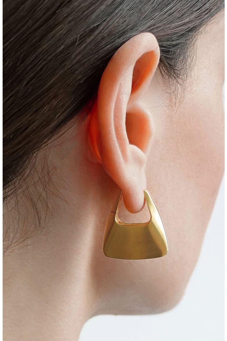 Oslo Hinge Square Hoop Earrings, Alternate, color, GOLD