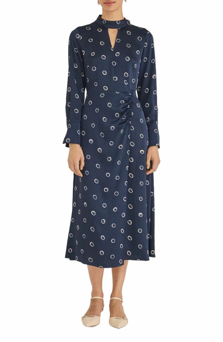 Rebecca Taylor Hazy Dot Dress, Alternate, color, Navy Combo