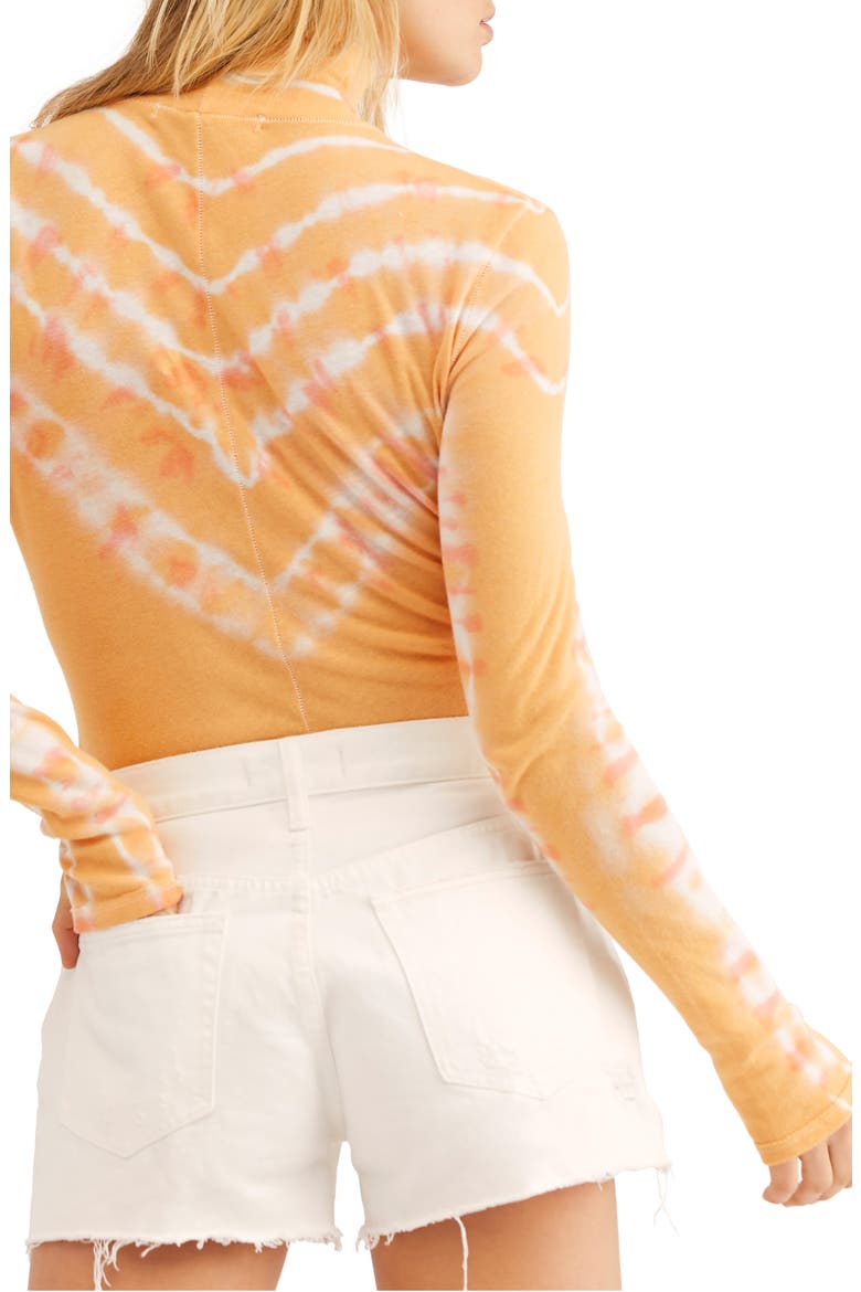 Psychedelic Mock Neck Tee, Alternate, color, MANGO