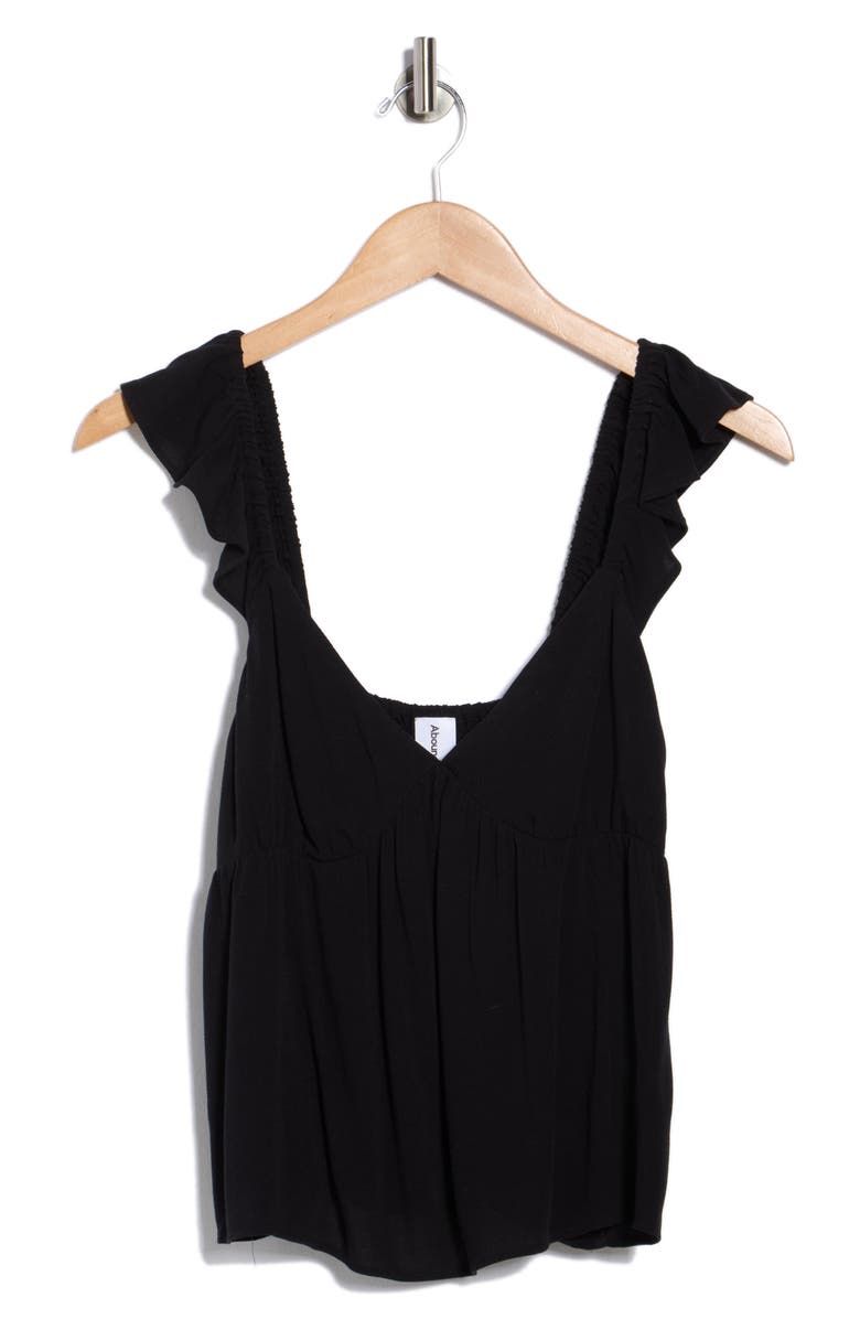Abound Flutter Sleeve Babydoll Tank Top, Alternate, color, Black