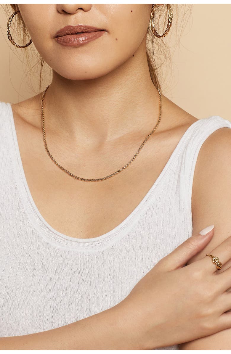 Oradina 14K Gold Round Bodega Chain Necklace, Alternate, color, Yellow Gold