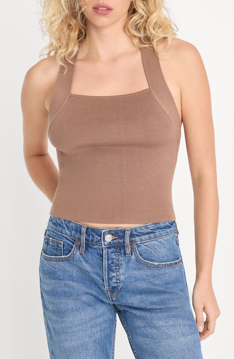 Good American The Rib Strappy Tank, Main, color, Hearth