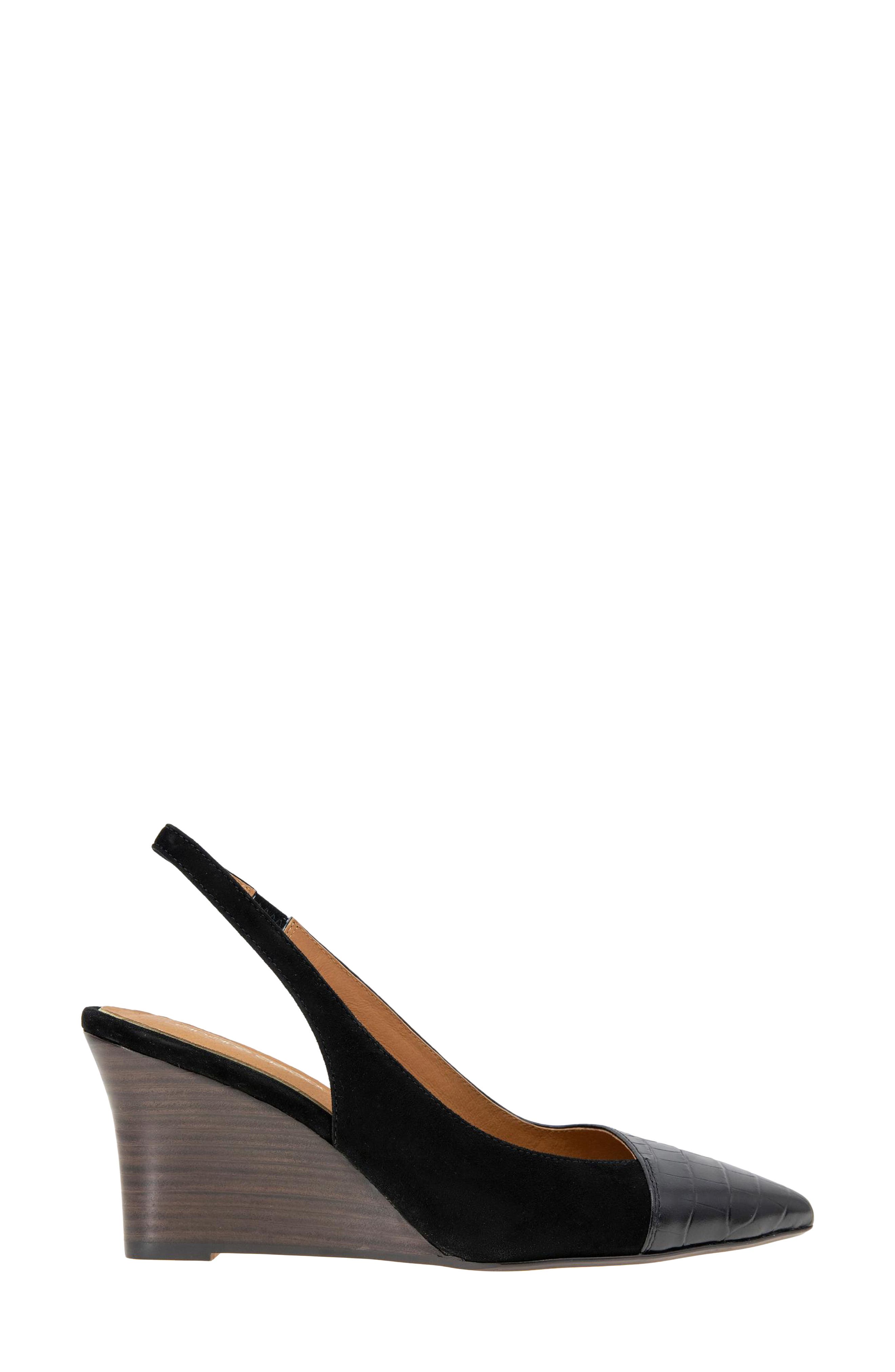 André Assous Laina Slingback Wedge Pump, Alternate, color, Black