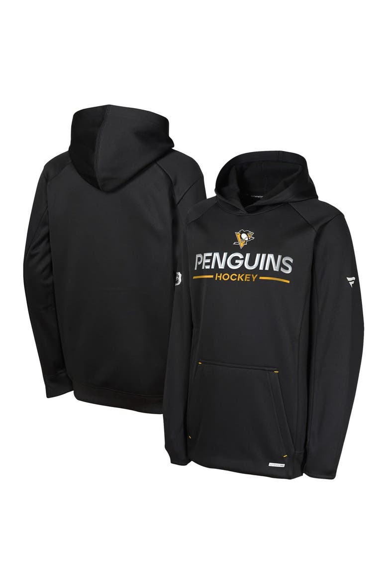 Youth Fanatics Black Pittsburgh Penguins Authentic Pro Rink Raglan Hoodie, Alternate, color, Black