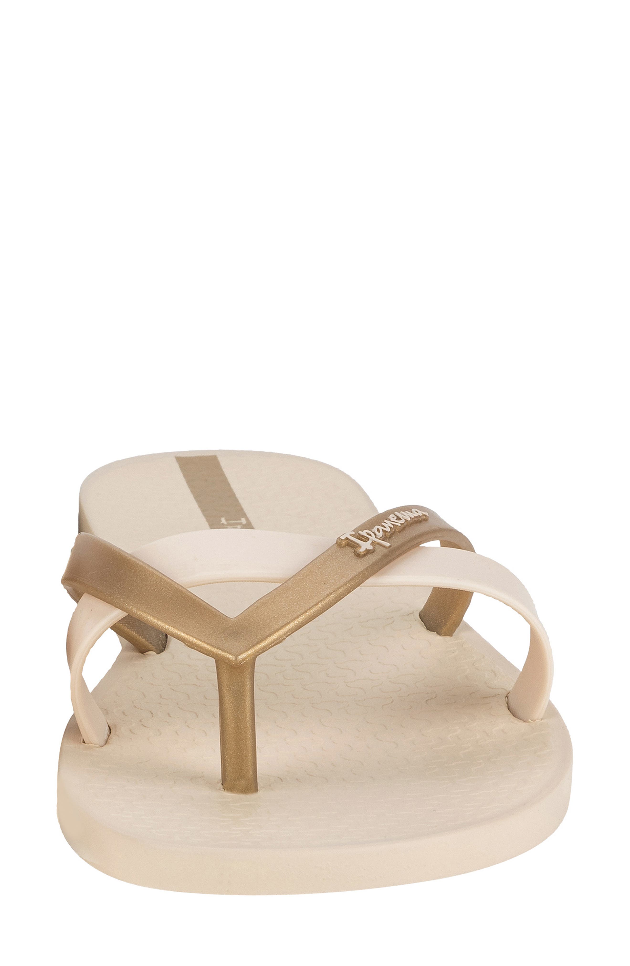 Ipanema 'Kirei Silk' Flip Flop, Alternate, color, Beige/ Gold