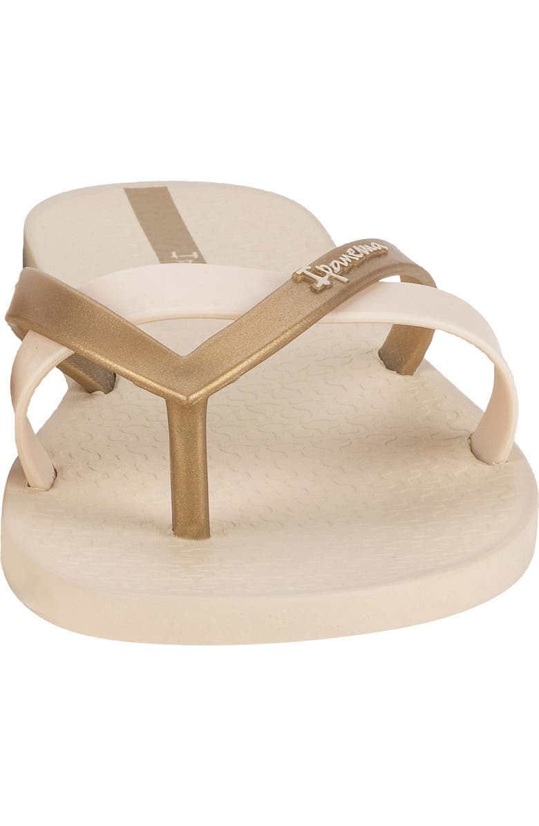 Ipanema 'Kirei Silk' Flip Flop, Alternate, color, Beige/ Gold
