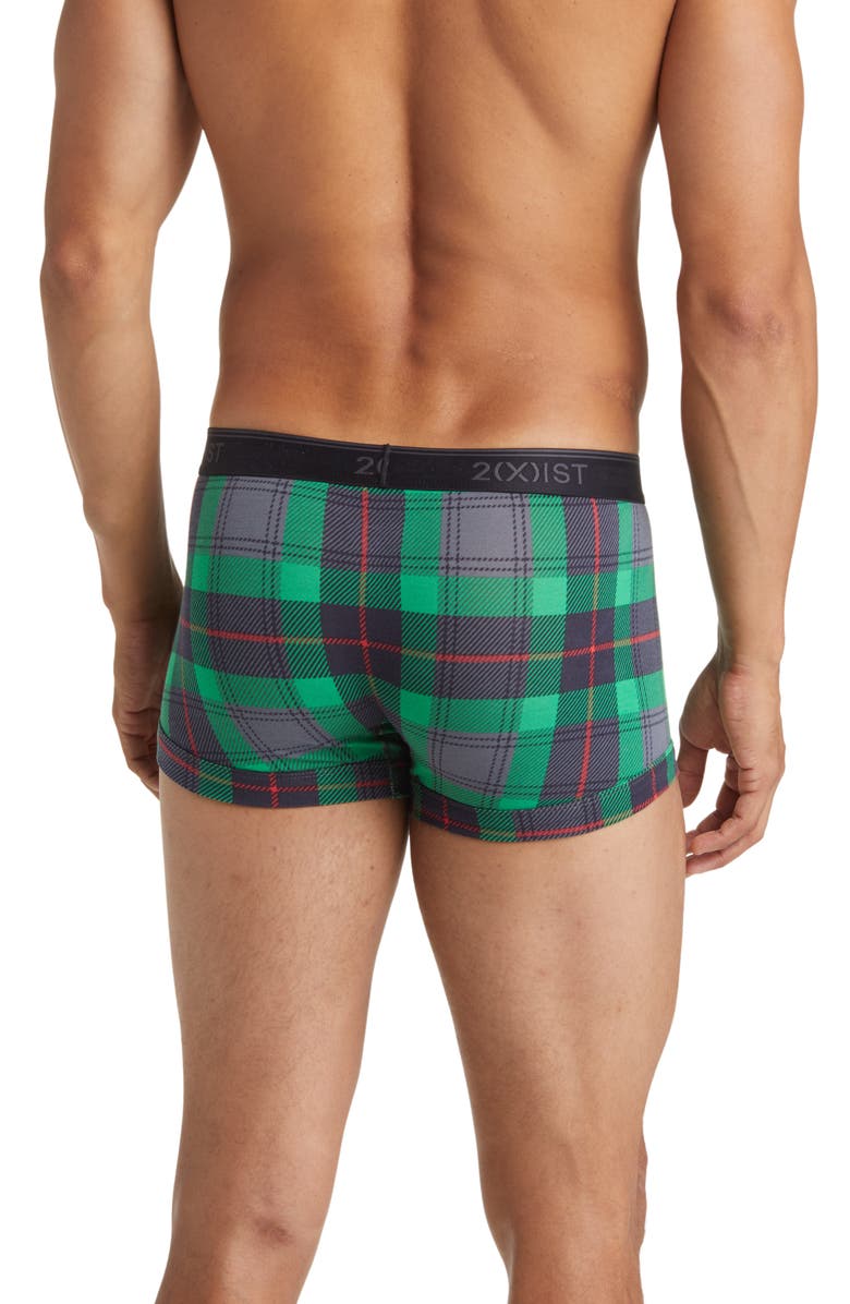 2(x)ist 4-Pack No-Show Stretch Trunks, Alternate, color, Tartan Plaid Multi Black