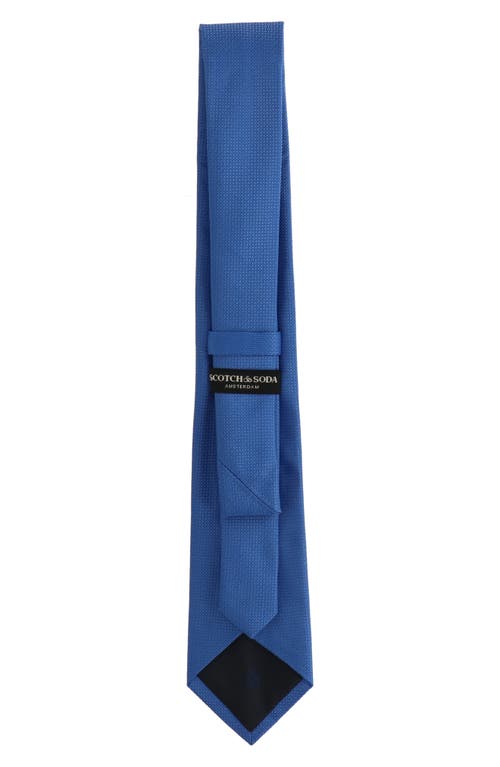 Scotch & Soda Solid Neat Tie In Blue