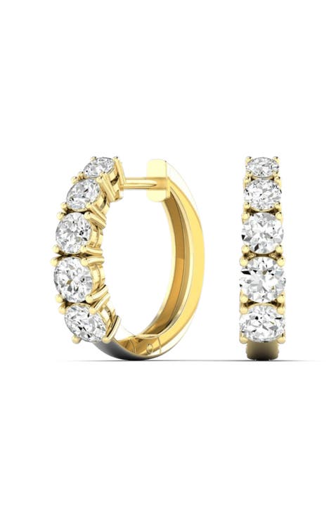 Graduated Lab Diamond Hoop Round in 14K Gold