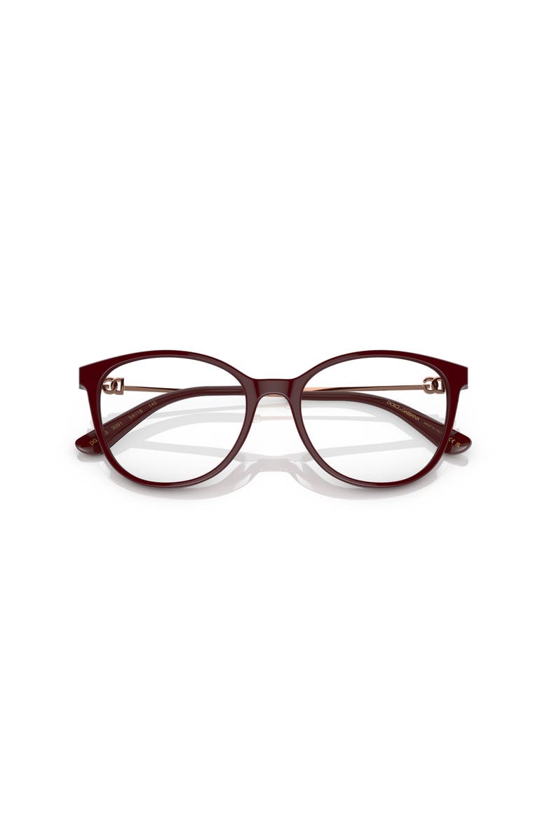 Dolce&Gabbana 52mm Butterfly optical glasses, Alternate, color, Red