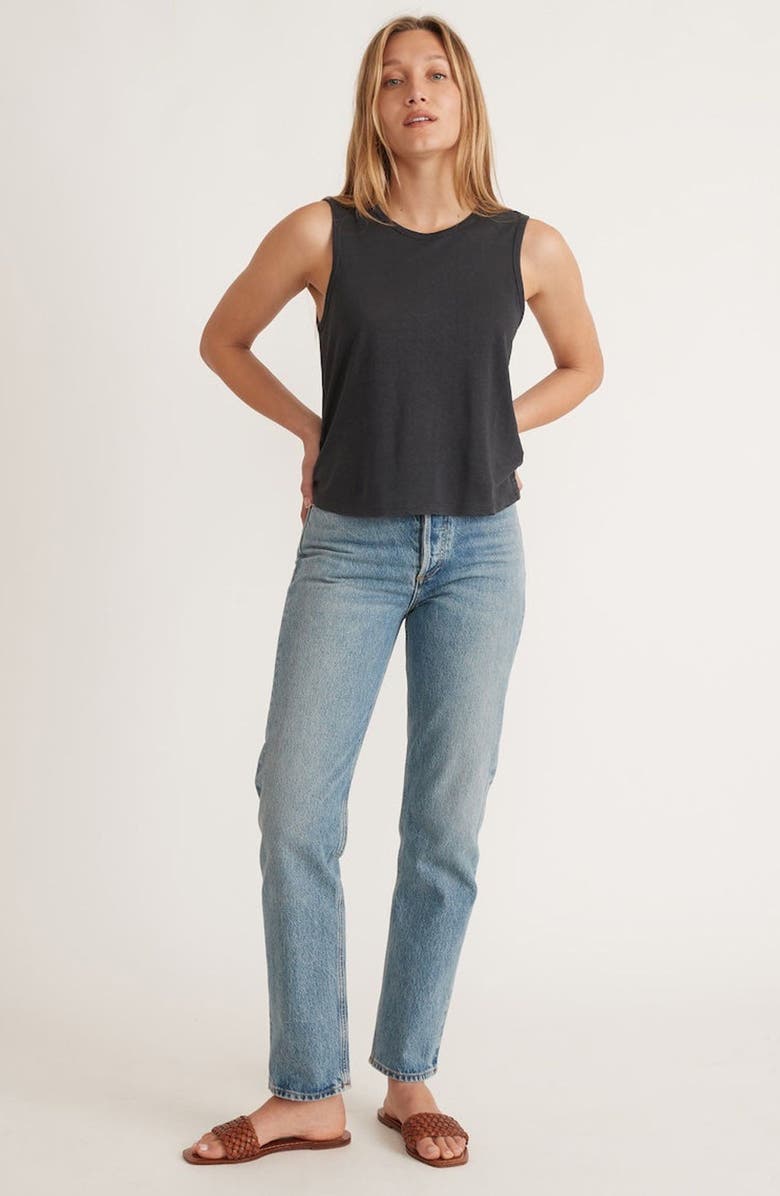 Marine Layer Crop Hemp & Cotton Tank, Alternate, color, Faded Black