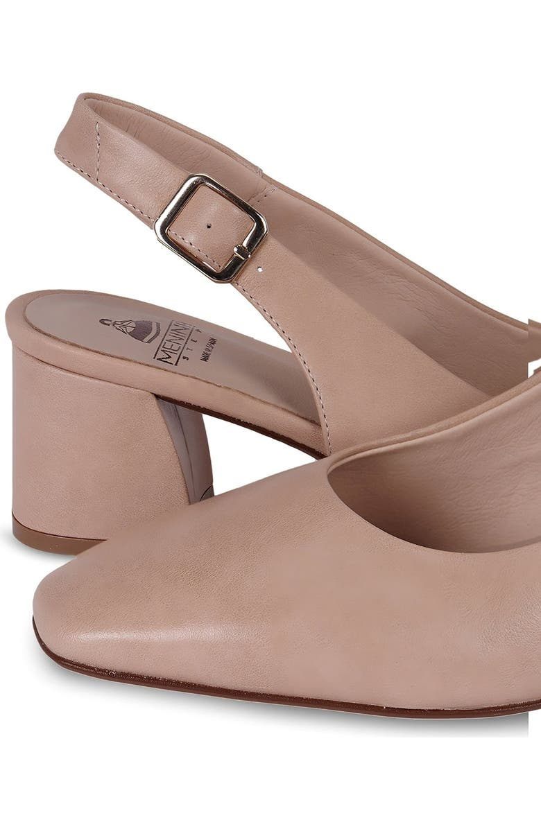 Menina Step Pia Leather Slingback Pump, Alternate, color, Nude