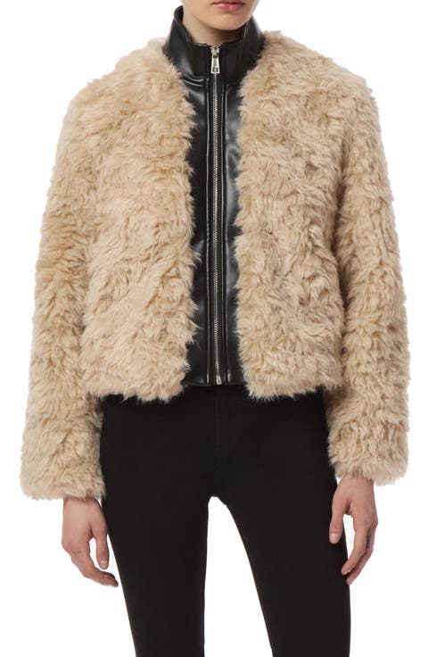 Lillet Pluche™ Bomber Jacket with Faux Leather Bib